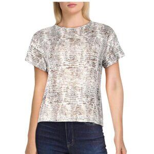 LNA NWT Women's Black, Grey & White Snake Print Short Sleeve Tee Shirt, Medium